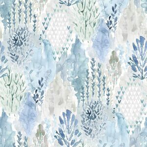 RoomMates -  Watercolor Tree Mosaic Blue Peel and Sti Blue